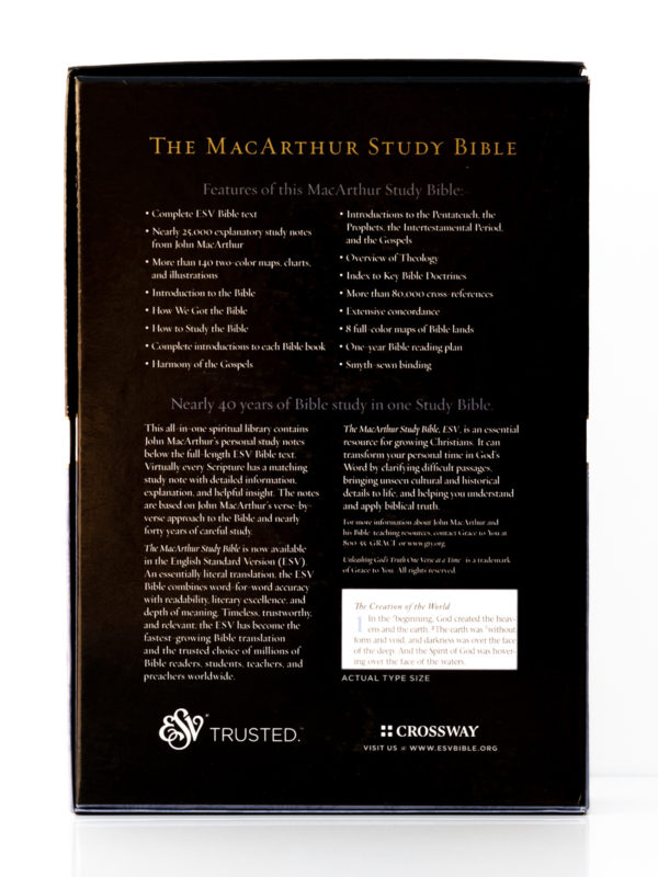 ESV MacArthur Study Bible Back Cover